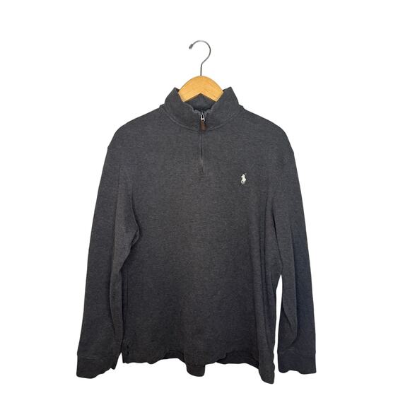 Polo Ralph Lauren Estate Rib Quarter 1/4 Zip Pullover Sweater Men’s Size L Gray - Picture 1 of 5
